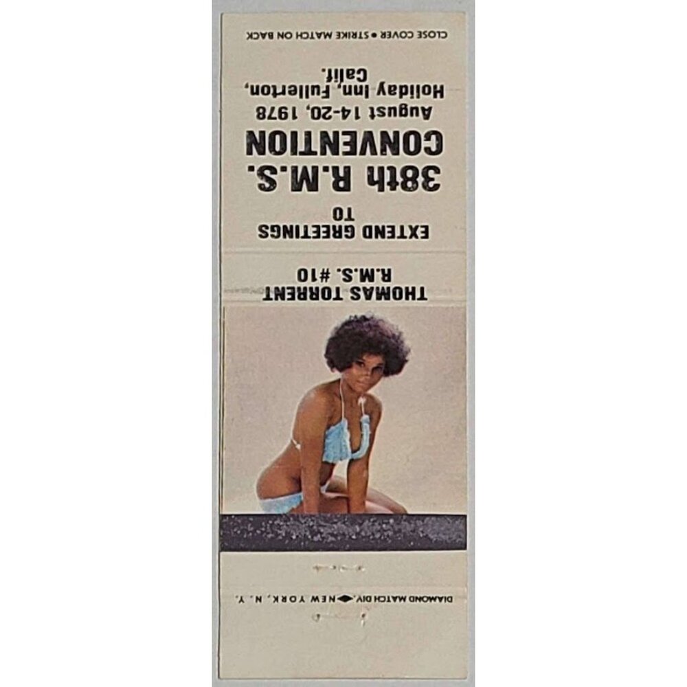 Vintage Matchbook Cover RMS 38th Convention 1978 Fullerton CA Model Photo